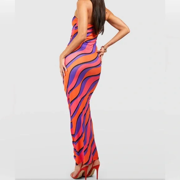 Bright Coloured Ruched Dress - Picture 5 of 10